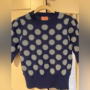 kate spade blue on blue polka dot sweater